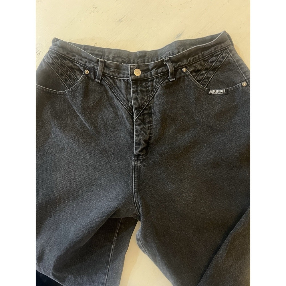 Vintage 1980s Rough Rider by Circle T Plus Size 22W Black Western Jeans